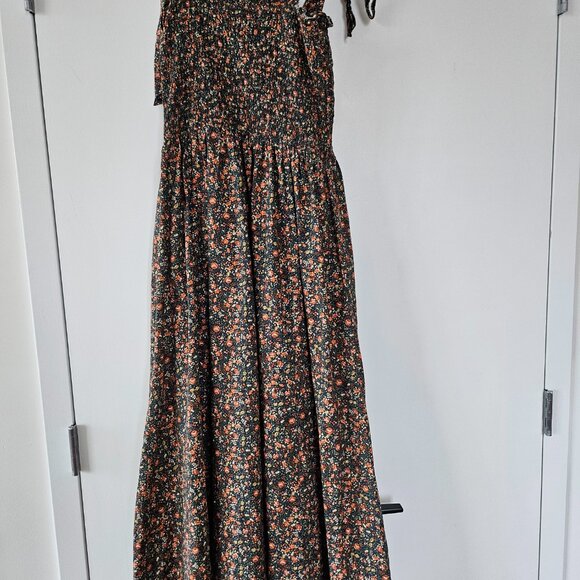 Doen Jasmine Shirred Floral-print Cotton popplin Maxi Dress Size L - Picture 10 of 10